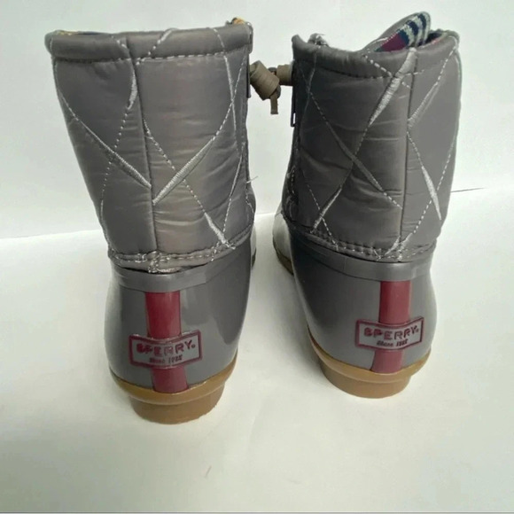New Sperry Top sider Saltwater STS85830 women's duck boots Nylon Quilt Grey - Picture 13 of 14